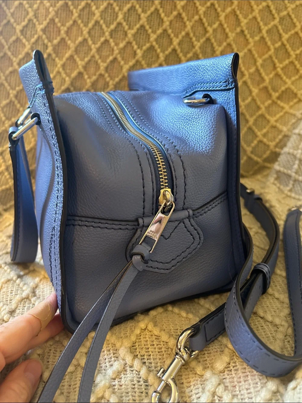 Marc Jacobs Blue Pebbled Leather Cruiser Satchel